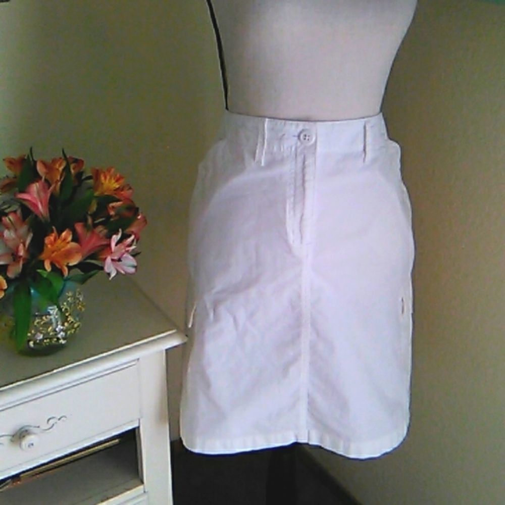 Talbots White Cargo Skirt